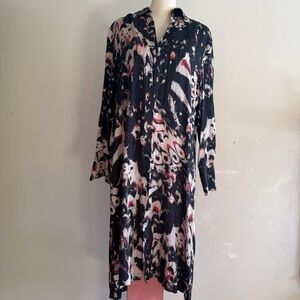 All Saints Black and Cream Patterned Garment
